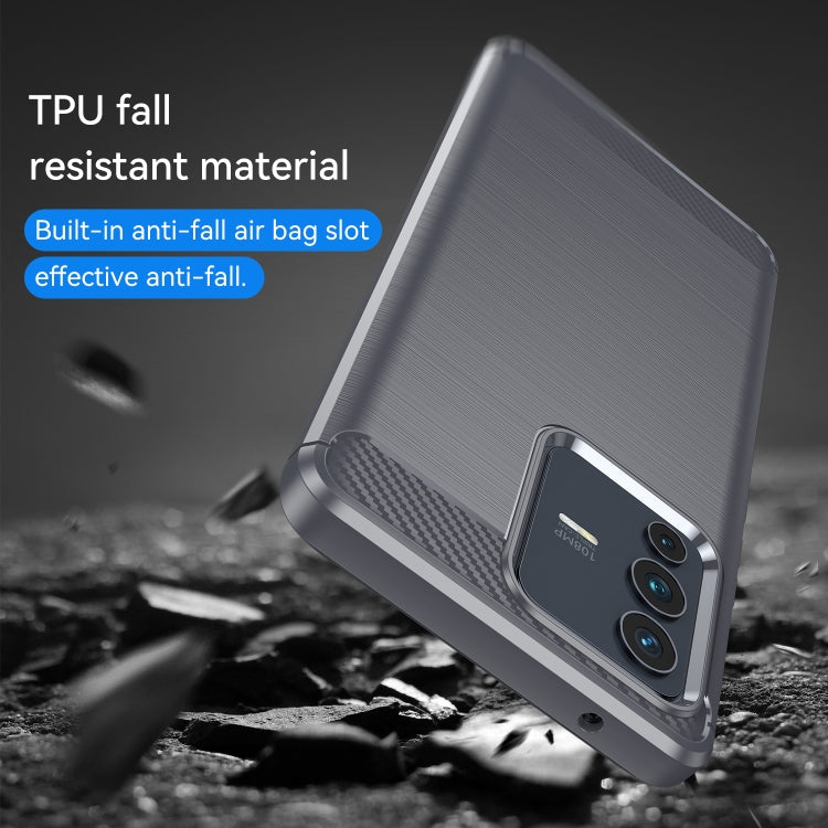 For vivo S12 Pro Brushed Texture Carbon Fiber TPU Phone Case