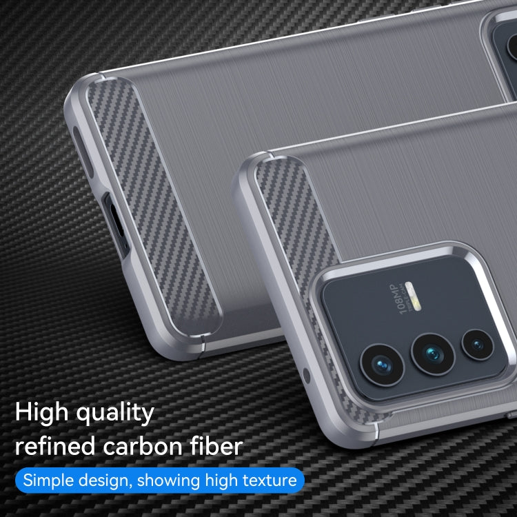 For vivo V23 Pro Brushed Texture Carbon Fiber TPU Phone Case