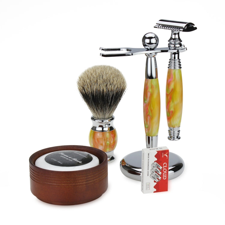FK-6W Men Manual Shaving Razor Kit with Shaving Brush / Bowl / Soap / Brush Stand / Blades