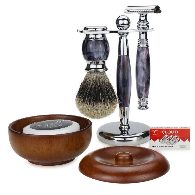 FK-7A Men Manual Shaving Razor Kit with Shaving Brush / Bowl / Soap / Brush Stand / Blades