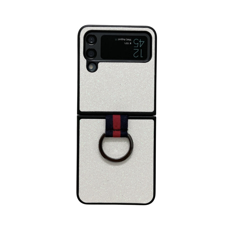 For Samsung Galaxy Z Flip4 Glitter Powder PU Phone Case With Ring