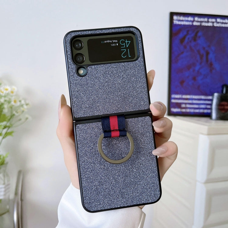 For Samsung Galaxy Z Flip4 Glitter Powder PU Phone Case With Ring