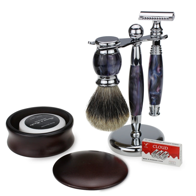 FK-7U Men Manual Shaving Razor Kit with Shaving Brush / Bowl / Soap / Brush Stand / Blades