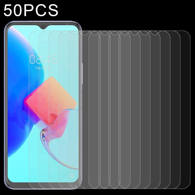 50 PCS 0.26mm 9H 2.5D Tempered Glass Film For Tecno Spark 9T India