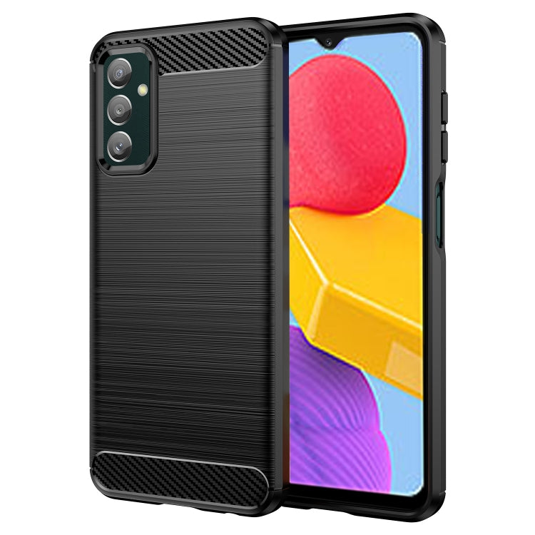 For Samsung Galaxy M13 4G Brushed Texture Carbon Fiber TPU Phone Case