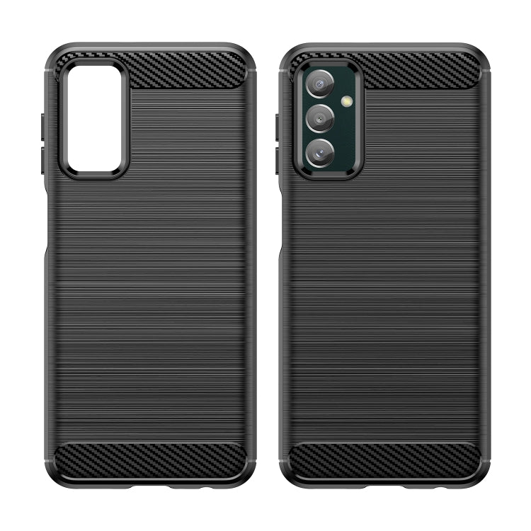 For Samsung Galaxy M13 4G Brushed Texture Carbon Fiber TPU Phone Case