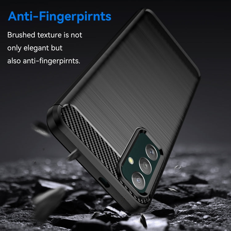 For Samsung Galaxy M13 4G Brushed Texture Carbon Fiber TPU Phone Case