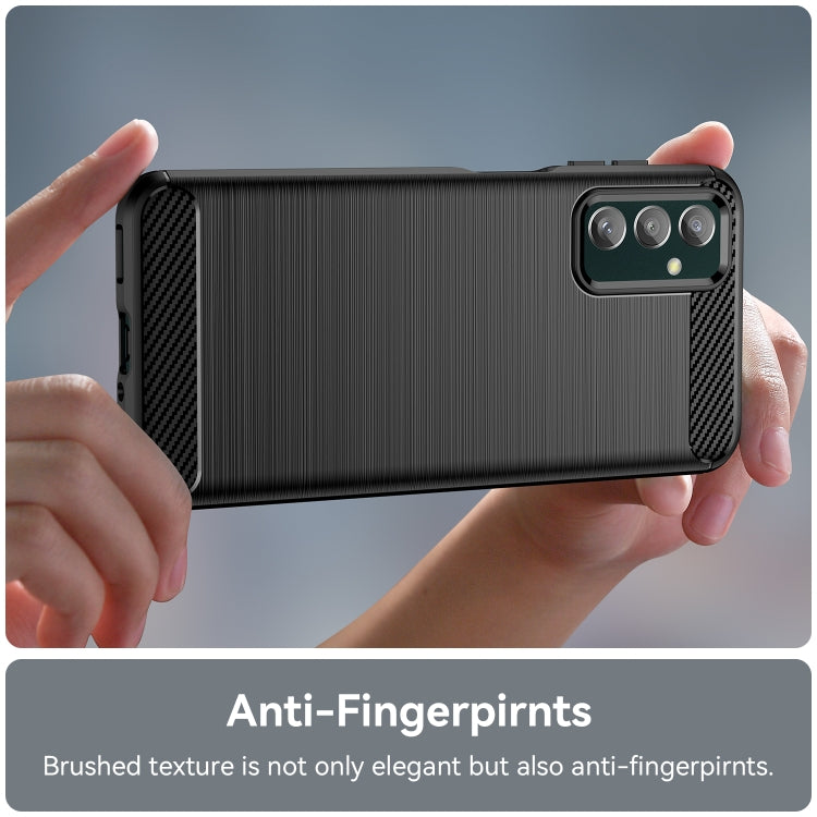 For Samsung Galaxy M13 4G Brushed Texture Carbon Fiber TPU Phone Case