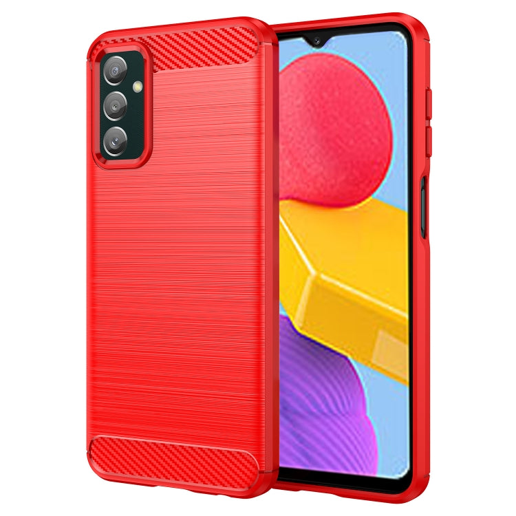 For Samsung Galaxy M13 4G Brushed Texture Carbon Fiber TPU Phone Case