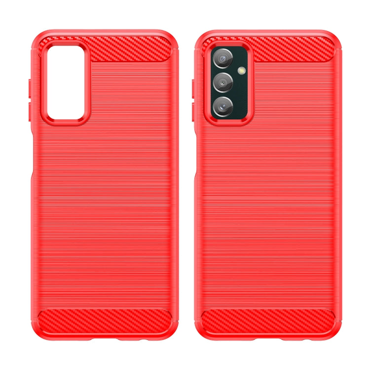 For Samsung Galaxy M13 4G Brushed Texture Carbon Fiber TPU Phone Case