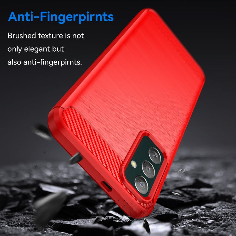 For Samsung Galaxy M13 4G Brushed Texture Carbon Fiber TPU Phone Case