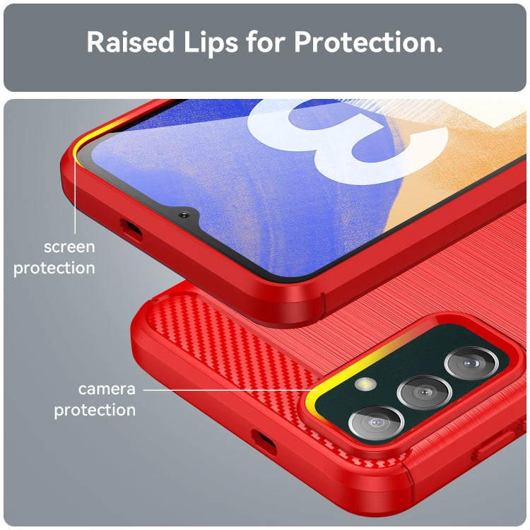 For Samsung Galaxy M13 4G Brushed Texture Carbon Fiber TPU Phone Case