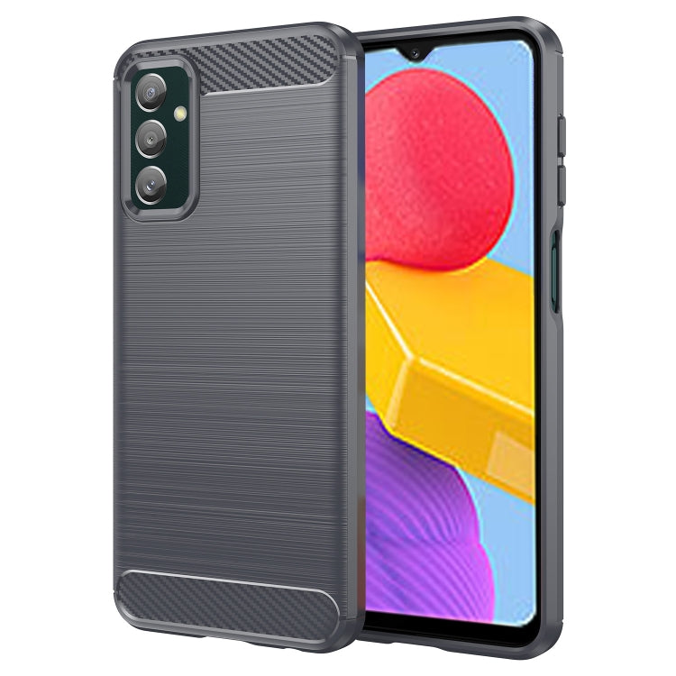 For Samsung Galaxy M13 4G Brushed Texture Carbon Fiber TPU Phone Case