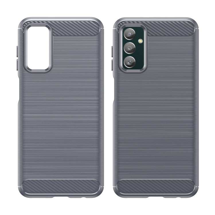 For Samsung Galaxy M13 4G Brushed Texture Carbon Fiber TPU Phone Case