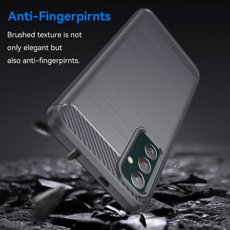 For Samsung Galaxy M13 4G Brushed Texture Carbon Fiber TPU Phone Case
