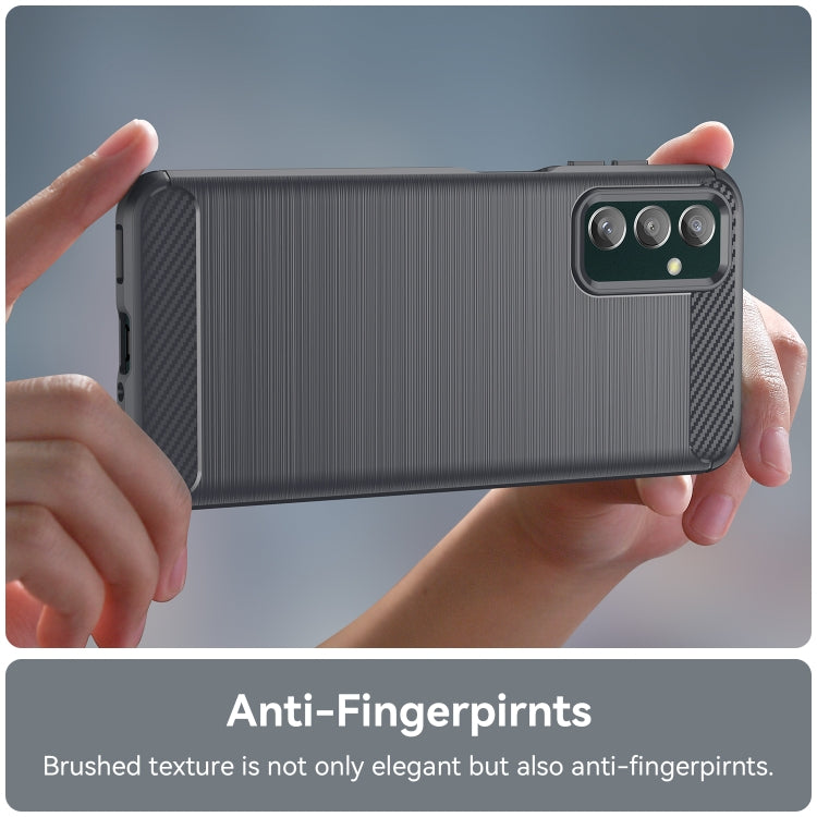 For Samsung Galaxy M13 4G Brushed Texture Carbon Fiber TPU Phone Case