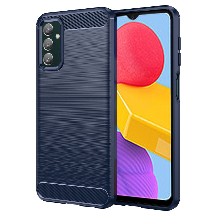 For Samsung Galaxy M13 4G Brushed Texture Carbon Fiber TPU Phone Case