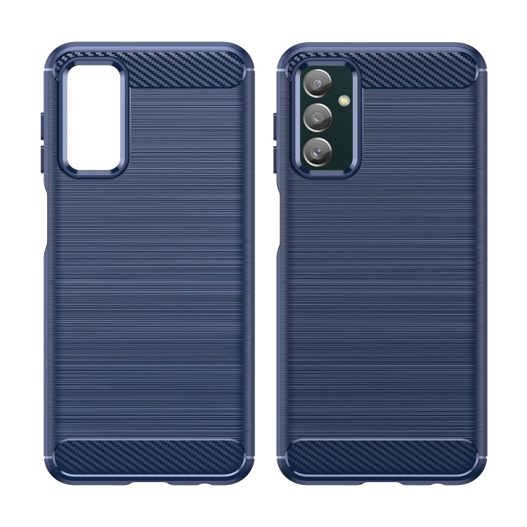 For Samsung Galaxy M13 4G Brushed Texture Carbon Fiber TPU Phone Case