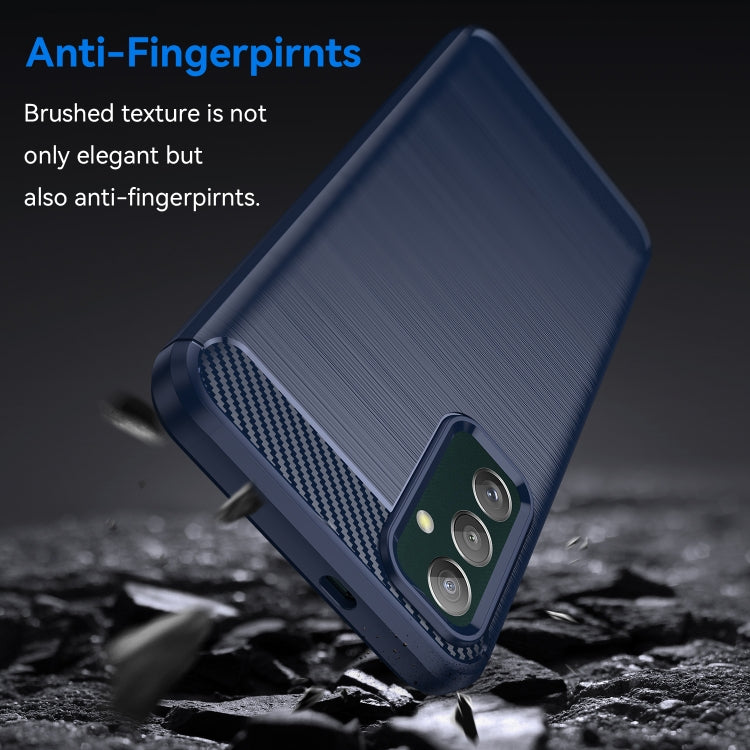 For Samsung Galaxy M13 4G Brushed Texture Carbon Fiber TPU Phone Case