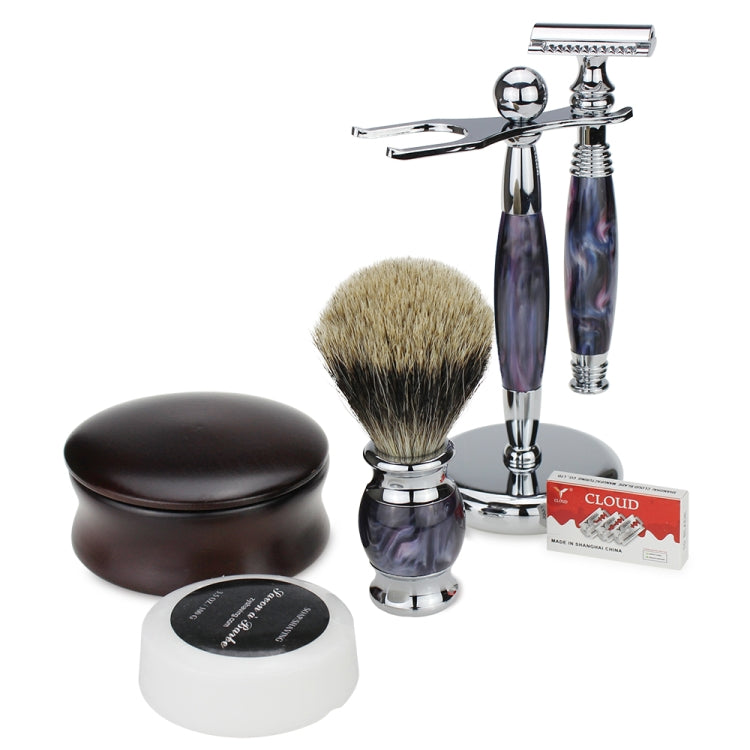 FK-7U Men Manual Shaving Razor Kit with Shaving Brush / Bowl / Soap / Brush Stand / Blades