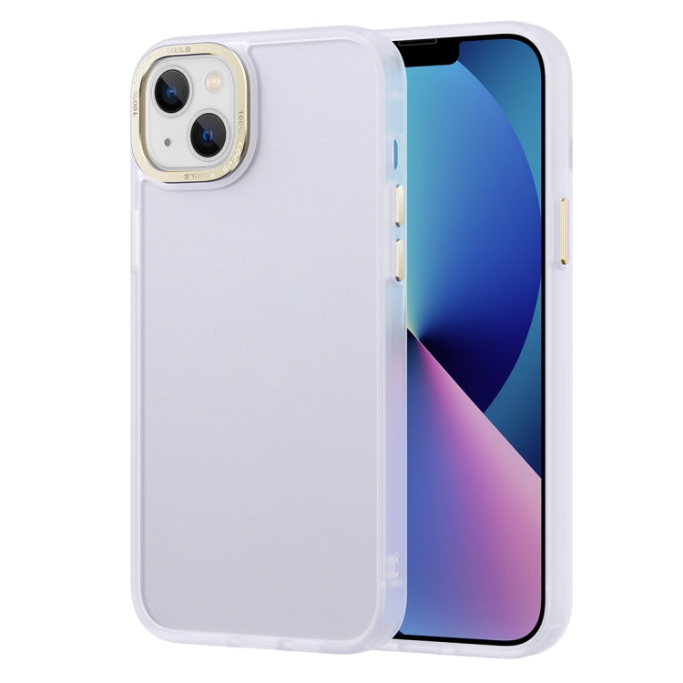 For iPhone 14 Plus Gold Version Frosted Back Shockproof Phone Case