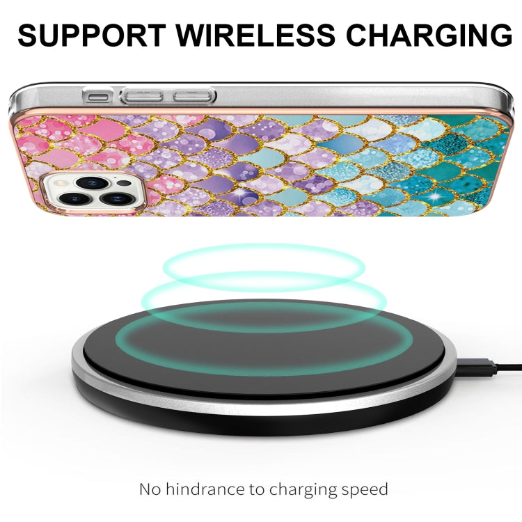 For iPhone 14 Pro Electroplating Pattern IMD TPU Shockproof Case