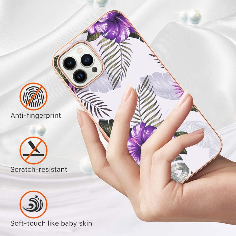For iPhone 14 Pro Electroplating Pattern IMD TPU Shockproof Case