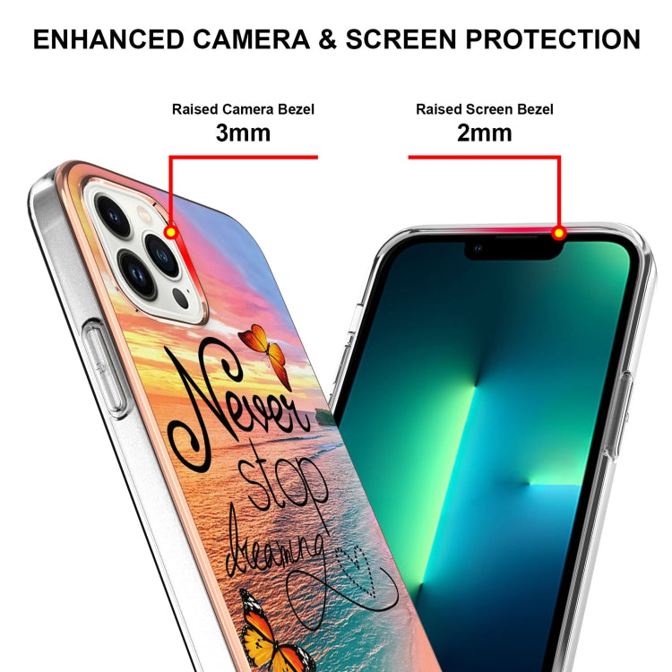 For iPhone 14 Pro Max Electroplating Pattern IMD TPU Shockproof Case