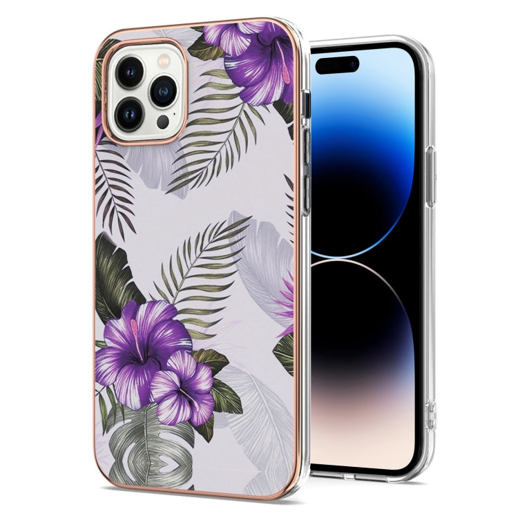 For iPhone 14 Pro Max Electroplating Pattern IMD TPU Shockproof Case