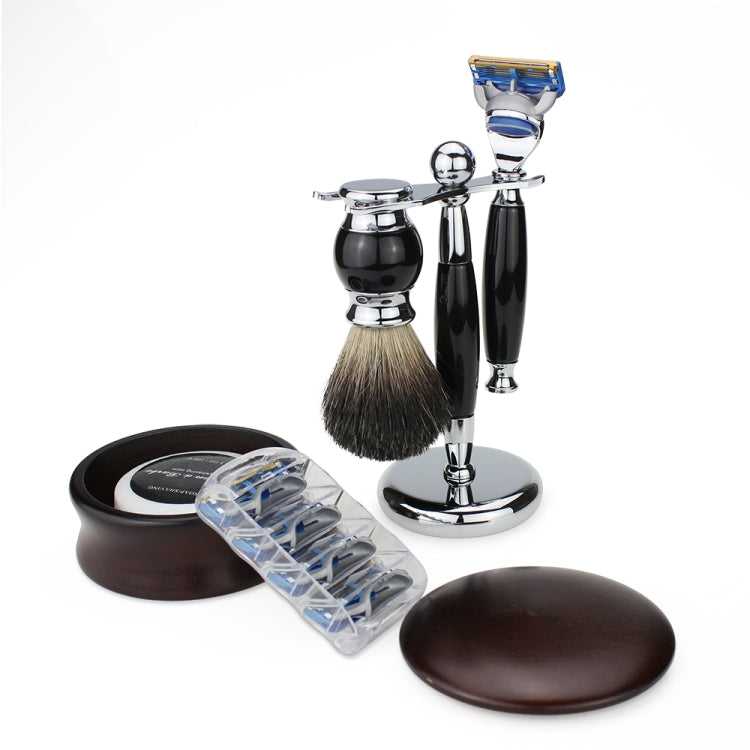 FK-9 6 In 1 Men Manual Shaving Razor Kit with Shaving Brush / Bowl / Soap / Brush Stand / Blades