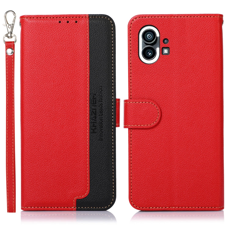 For Nothing Phone 1 KHAZNEH Litchi Texture Leather RFID Phone Case