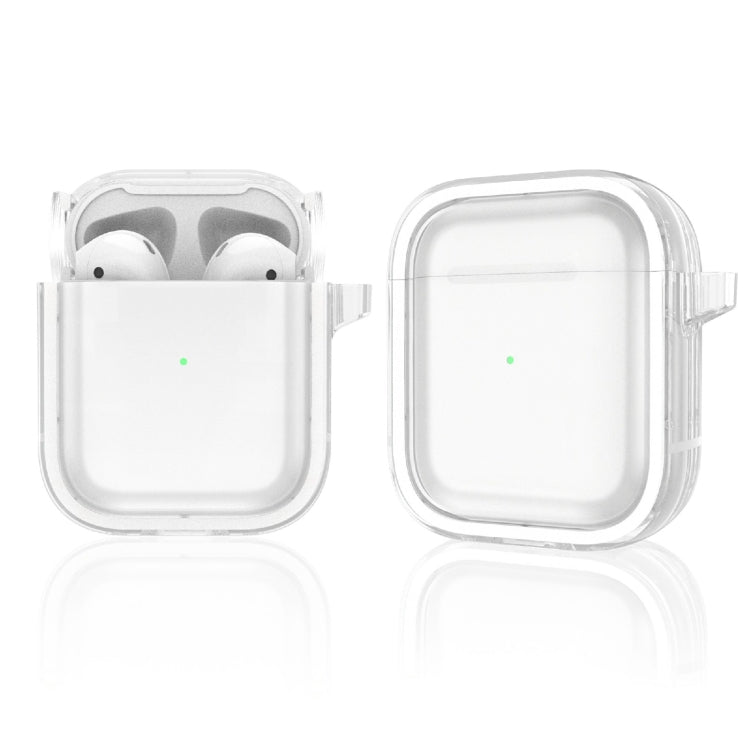 Two-color Photo Frame PC+TPU Anti-fall Wireless Earphone Case with Hook For AirPods 1/2