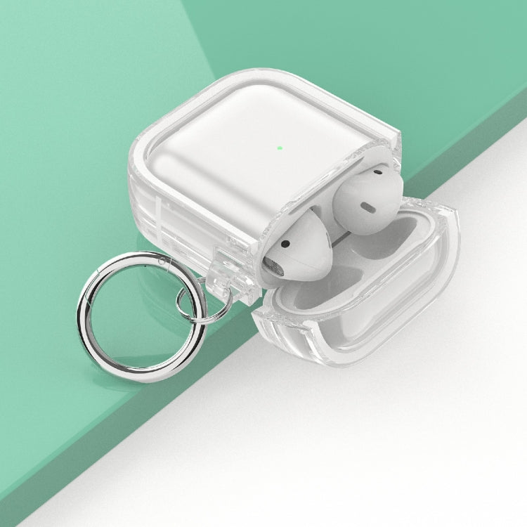 Two-color Photo Frame PC+TPU Anti-fall Wireless Earphone Case with Hook For AirPods 1/2