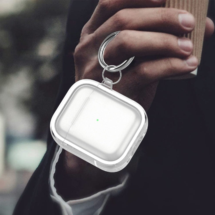 Two-color Photo Frame PC+TPU Anti-fall Wireless Earphone Case with Hook For AirPods 1/2