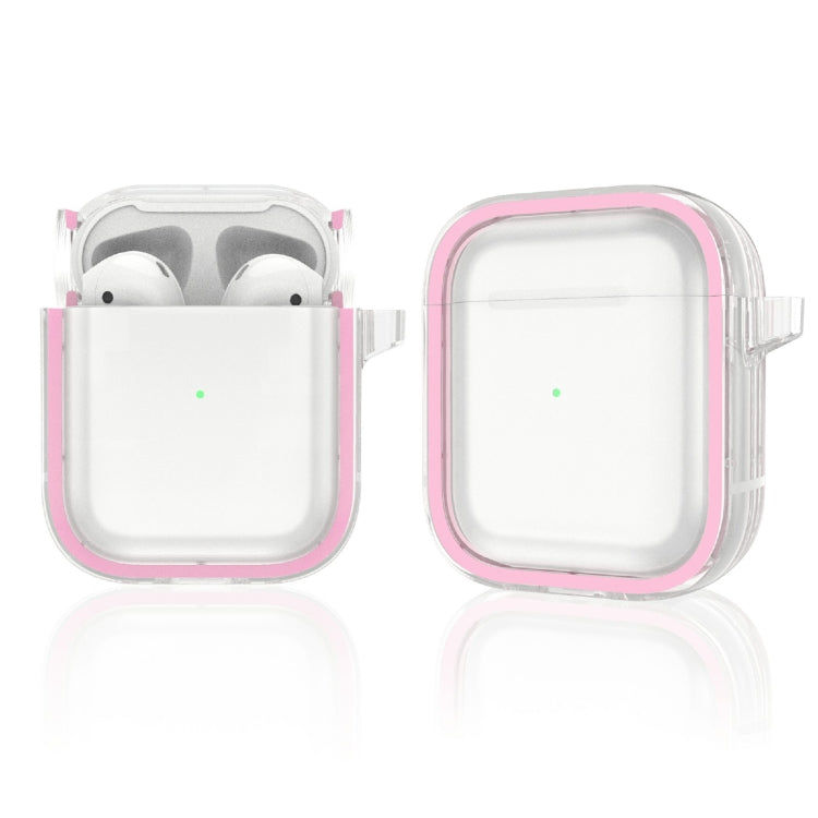 Two-color Photo Frame PC+TPU Anti-fall Wireless Earphone Case with Hook For AirPods 1/2