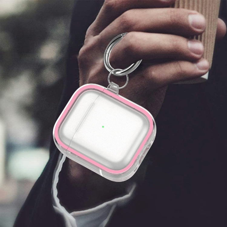Two-color Photo Frame PC+TPU Anti-fall Wireless Earphone Case with Hook For AirPods 1/2