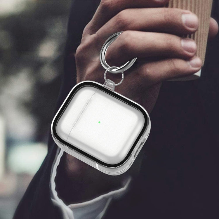 Two-color Photo Frame PC+TPU Anti-fall Wireless Earphone Case with Hook For AirPods 1/2