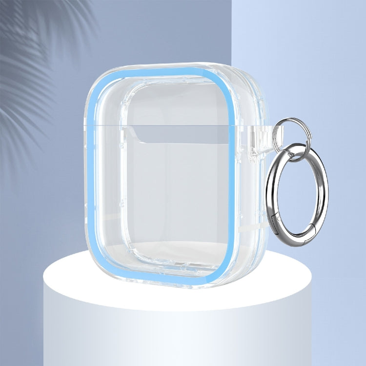 Two-color Photo Frame PC+TPU Anti-fall Wireless Earphone Case with Hook For AirPods 1/2
