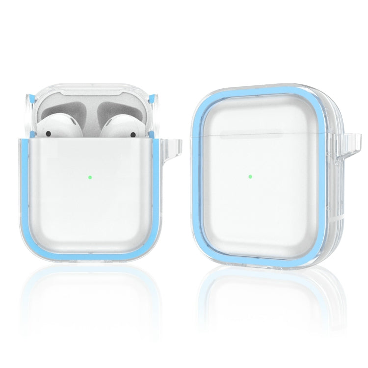 Two-color Photo Frame PC+TPU Anti-fall Wireless Earphone Case with Hook For AirPods 1/2
