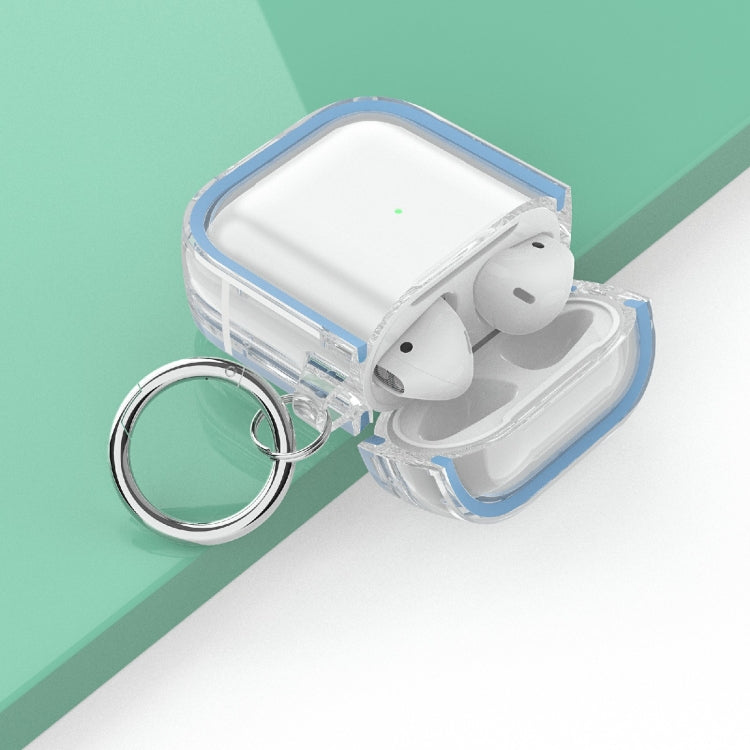 Two-color Photo Frame PC+TPU Anti-fall Wireless Earphone Case with Hook For AirPods 1/2
