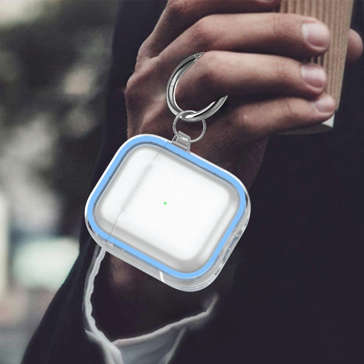Two-color Photo Frame PC+TPU Anti-fall Wireless Earphone Case with Hook For AirPods 1/2