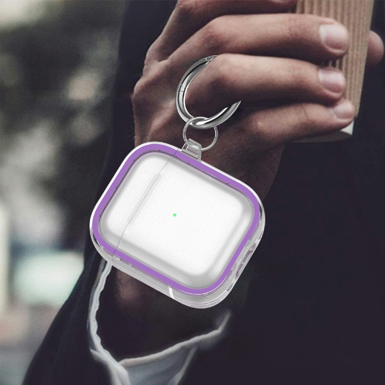 Two-color Photo Frame PC+TPU Anti-fall Wireless Earphone Case with Hook For AirPods 1/2