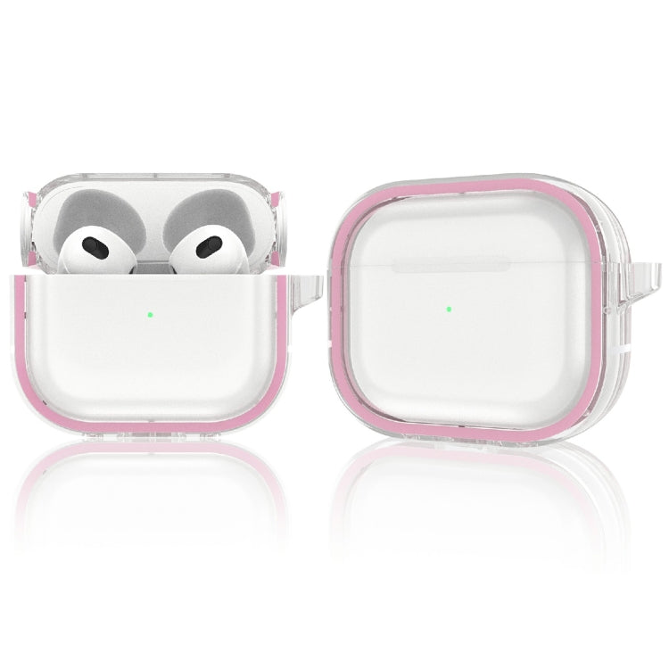 Two-color Photo Frame PC+TPU Anti-fall Wireless Earphone Case with Hook For AirPods 3