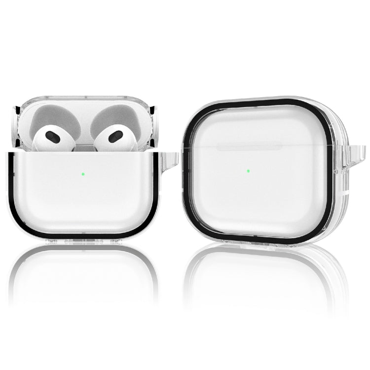 Two-color Photo Frame PC+TPU Anti-fall Wireless Earphone Case with Hook For AirPods 3