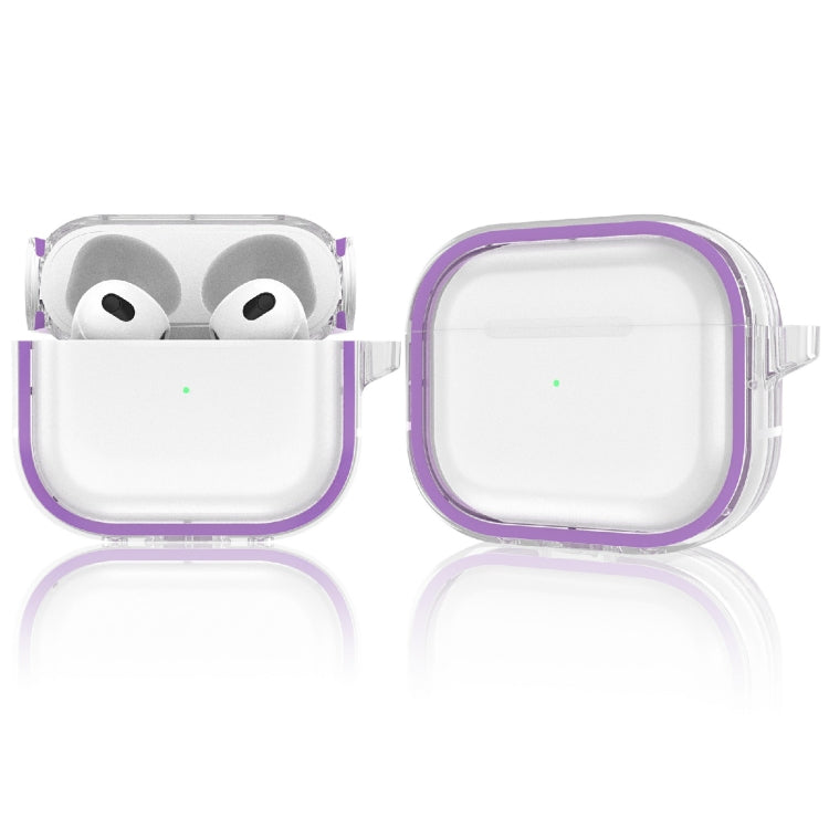 Two-color Photo Frame PC+TPU Anti-fall Wireless Earphone Case with Hook For AirPods 3