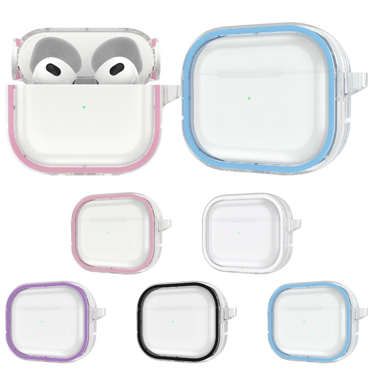 Two-color Photo Frame PC+TPU Anti-fall Wireless Earphone Case with Hook For AirPods 3