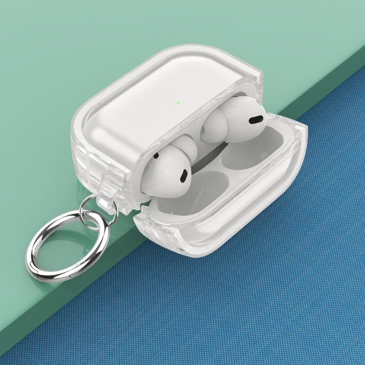 Two-color Photo Frame PC+TPU Anti-fall Wireless Earphone Case with Hook For AirPods Pro