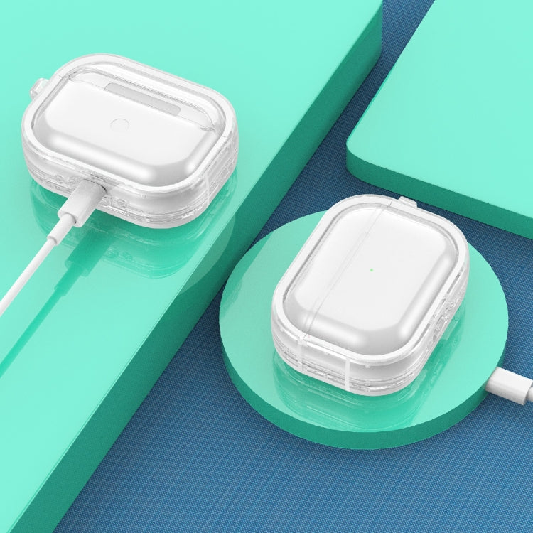 Two-color Photo Frame PC+TPU Anti-fall Wireless Earphone Case with Hook For AirPods Pro