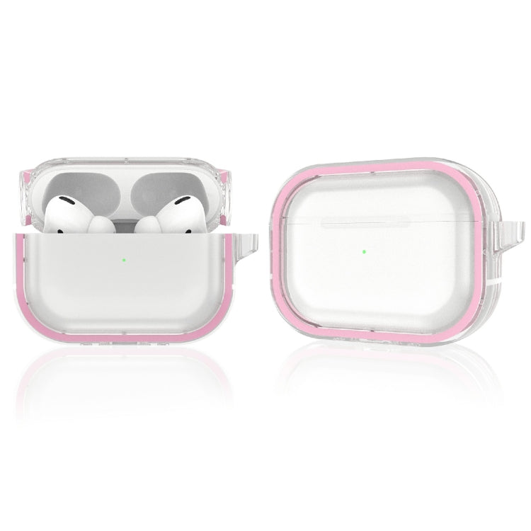 Two-color Photo Frame PC+TPU Anti-fall Wireless Earphone Case with Hook For AirPods Pro