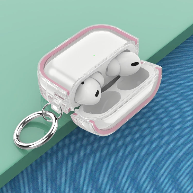 Two-color Photo Frame PC+TPU Anti-fall Wireless Earphone Case with Hook For AirPods Pro